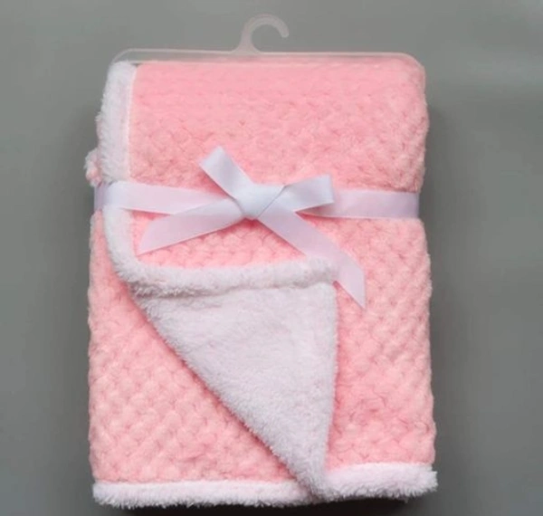  Microfiber Baby Pink Hooded Baby Blanket -  Free Size, Baby Pink, Microfiber,  Blanket, Pack of1